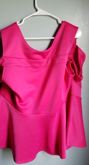 Bright pink peplum shirt - Picture 1 of 2